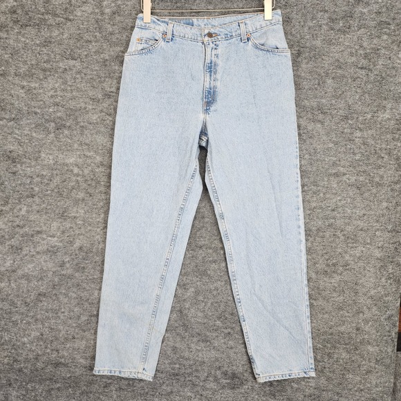 VTG Levis 951 Jeans Womens 14 Med Blue Denim Relaxed Fit Tapered Leg Orange Tab - Picture 1 of 12